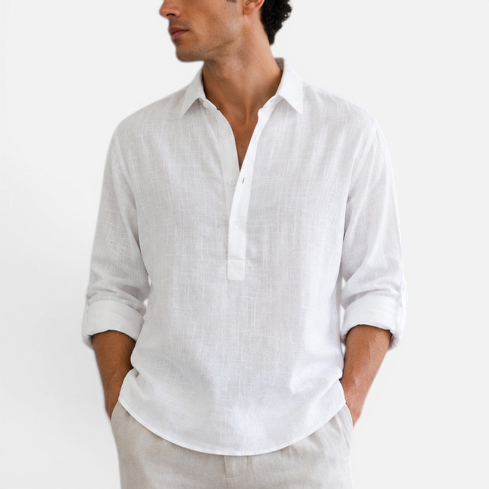 Men's Linen Polo Shirt For Summer