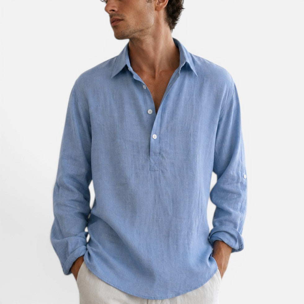 Men's Linen Polo Shirt For Summer