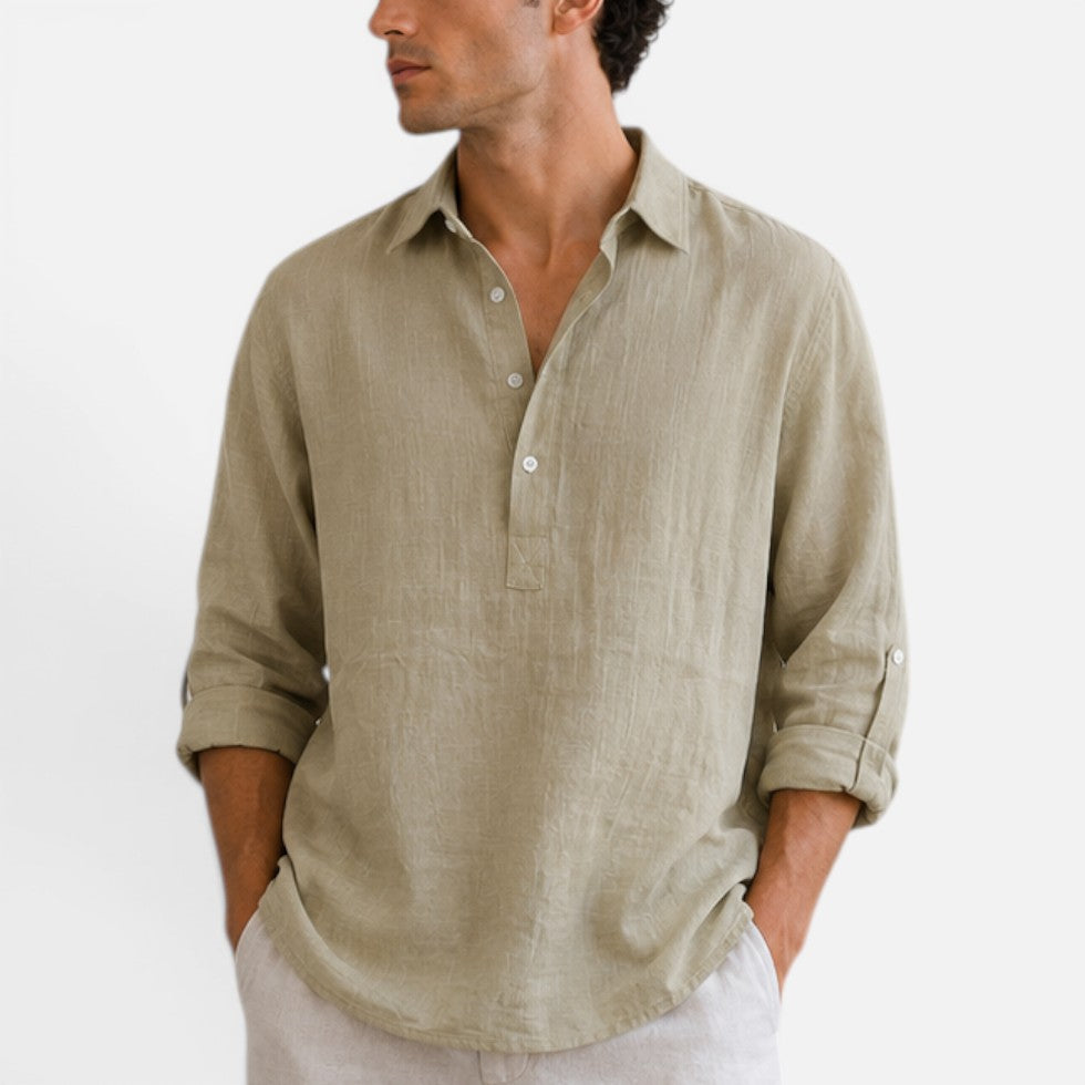 Men's Linen Polo Shirt For Summer