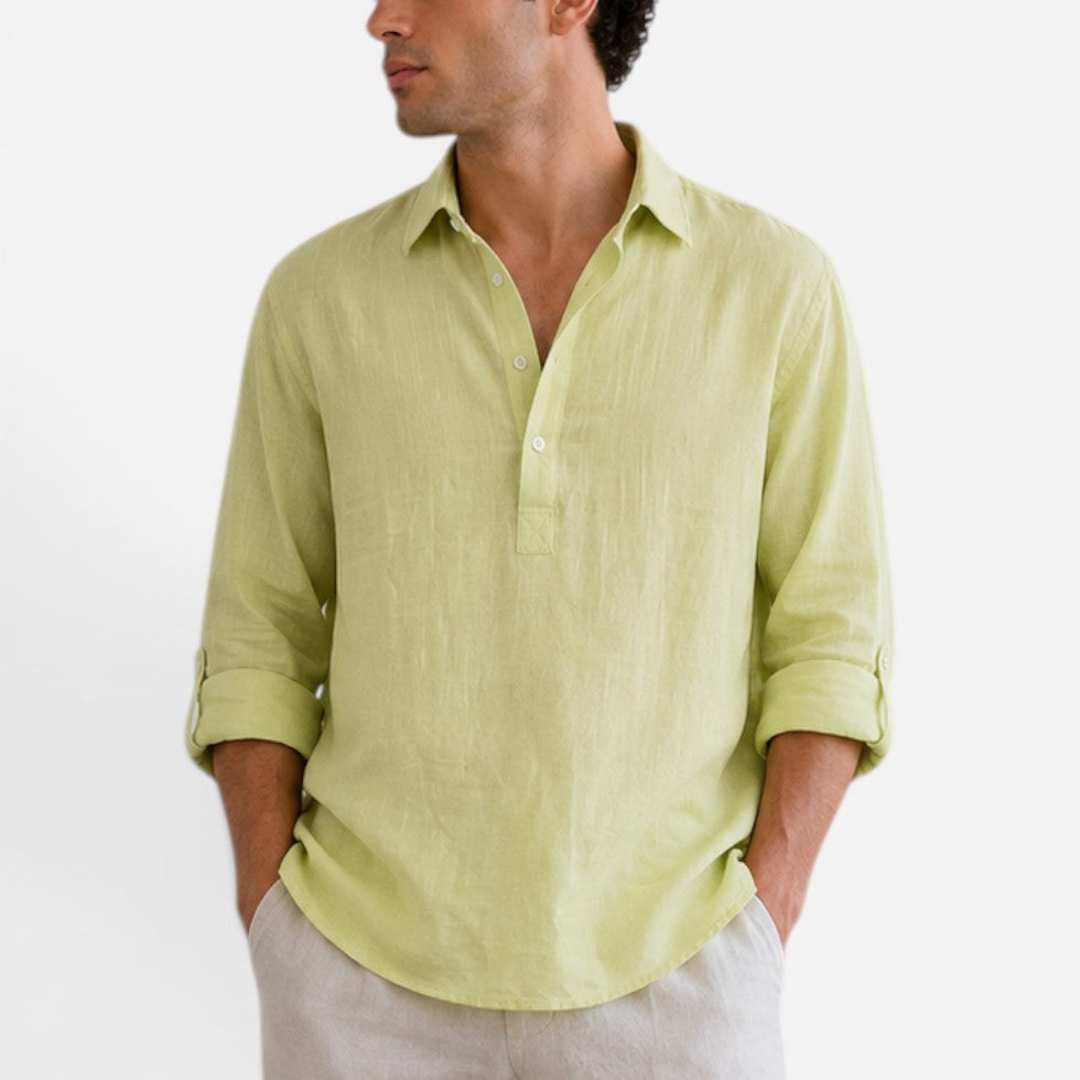 Men's Linen Polo Shirt For Summer