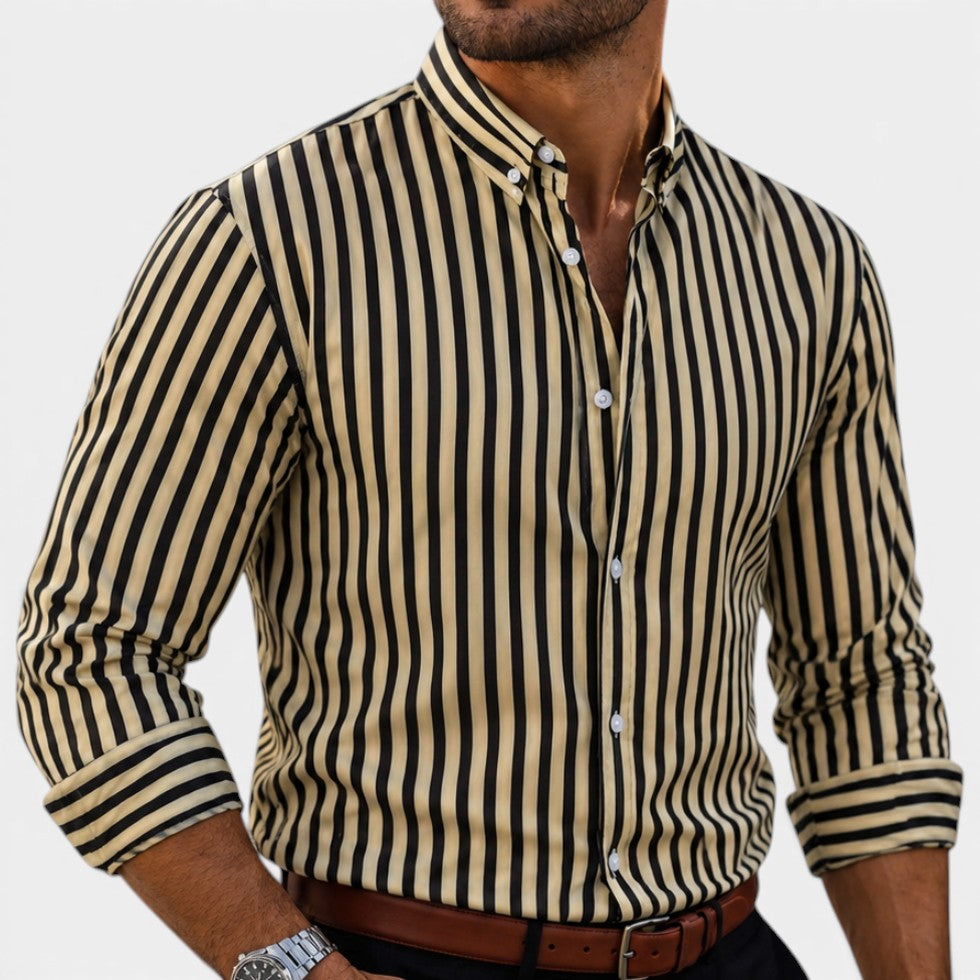 Striped Button Up Long Sleeve Shirt