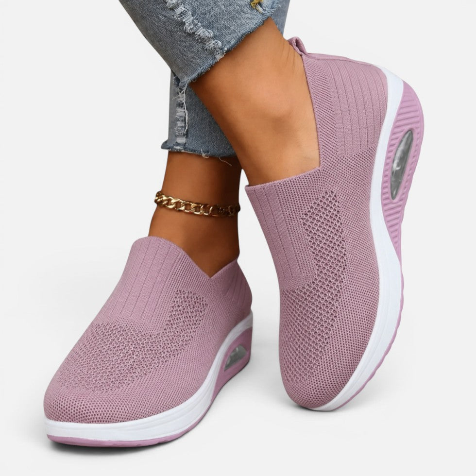 Zapatillas Deportivas Ortopédicas Tejidas sin Cordones con Plataforma