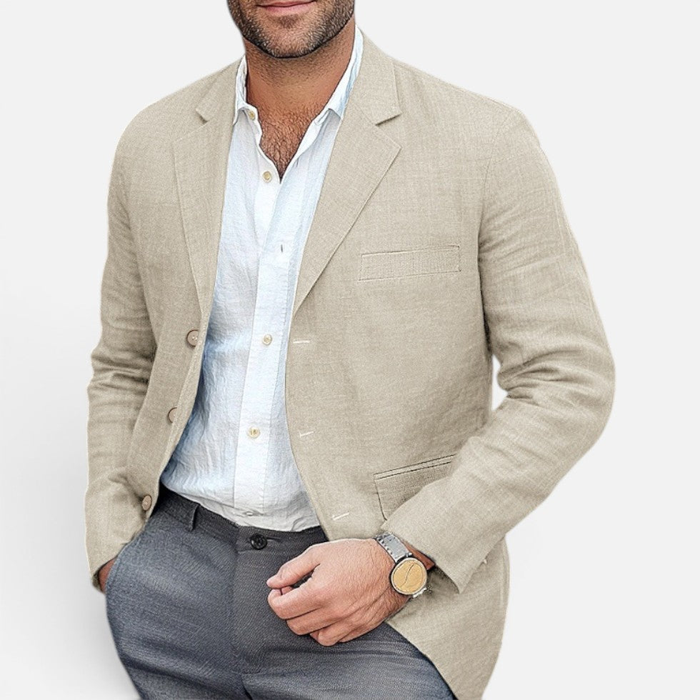 Notch Lapel Single Breasted Long Sleeve Blazer
