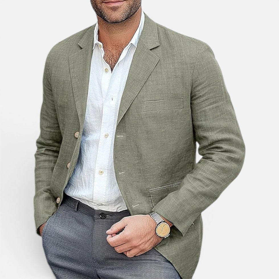 Notch Lapel Single Breasted Long Sleeve Blazer