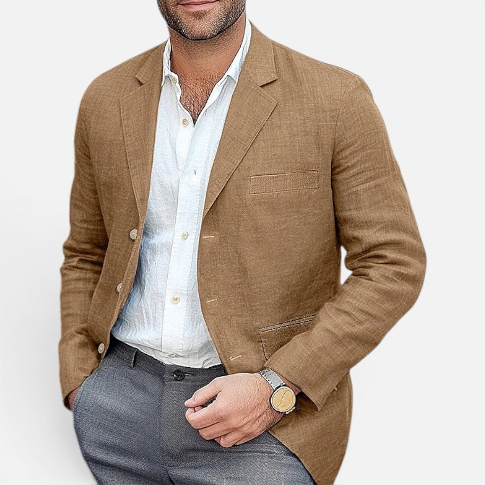 Notch Lapel Single Breasted Long Sleeve Blazer