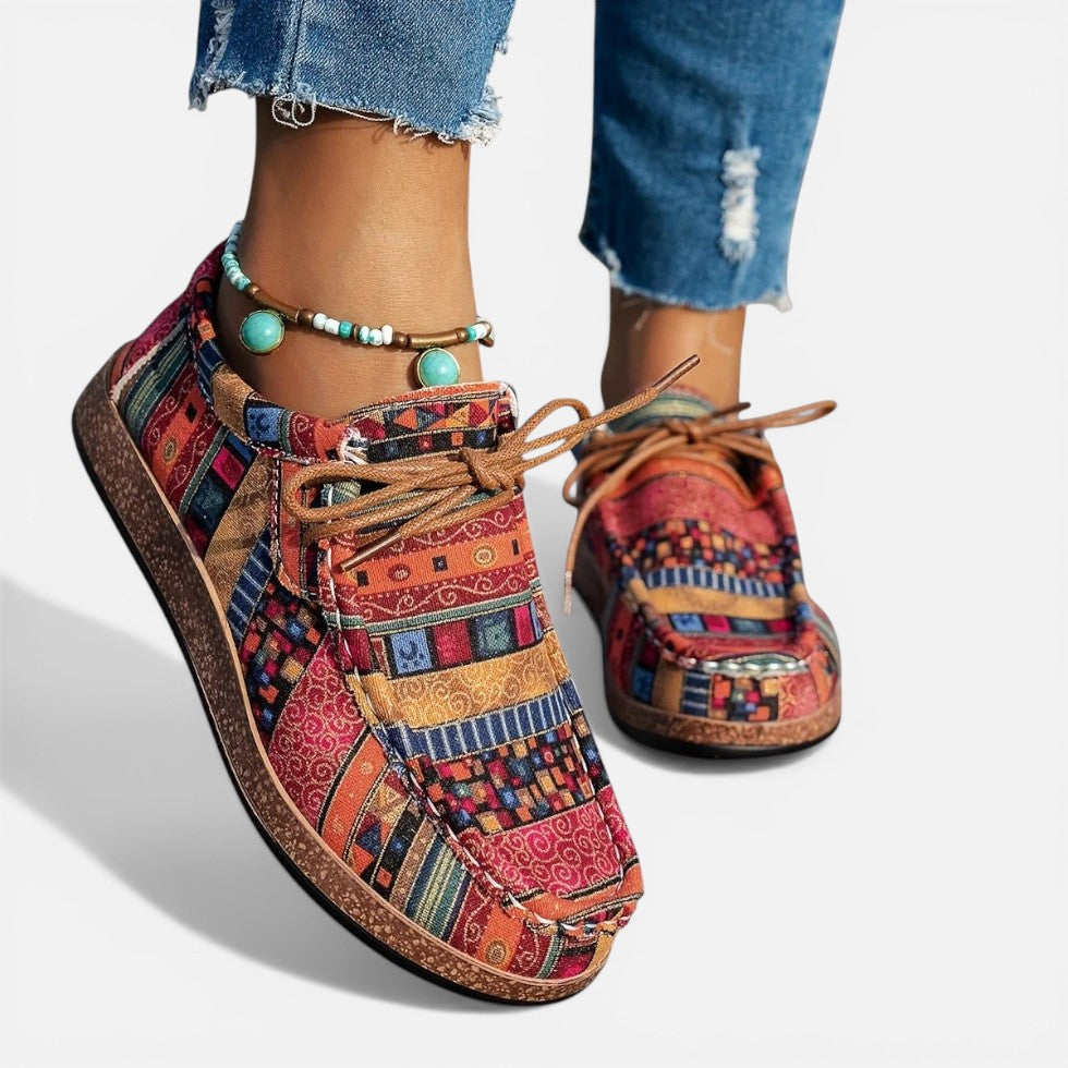 Orthopedic Pattern Lace Up Casual Shoes
