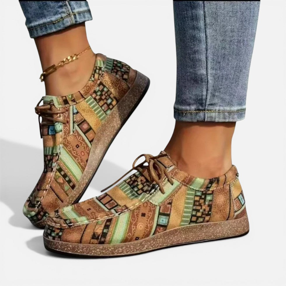 Orthopedic Pattern Lace Up Casual Shoes