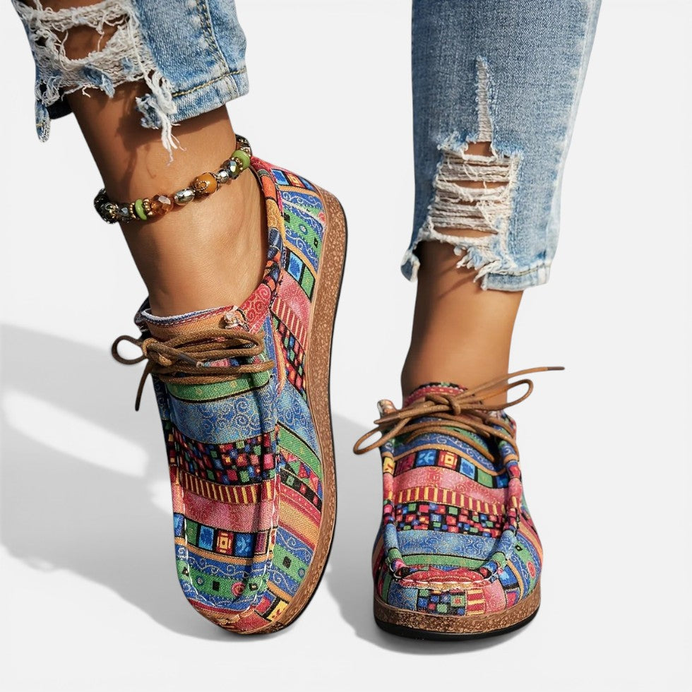 Orthopedic Pattern Lace Up Casual Shoes