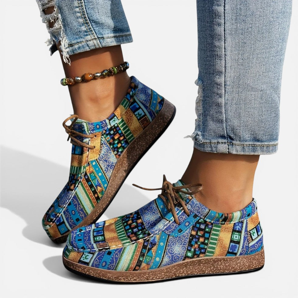 Orthopedic Pattern Lace Up Casual Shoes
