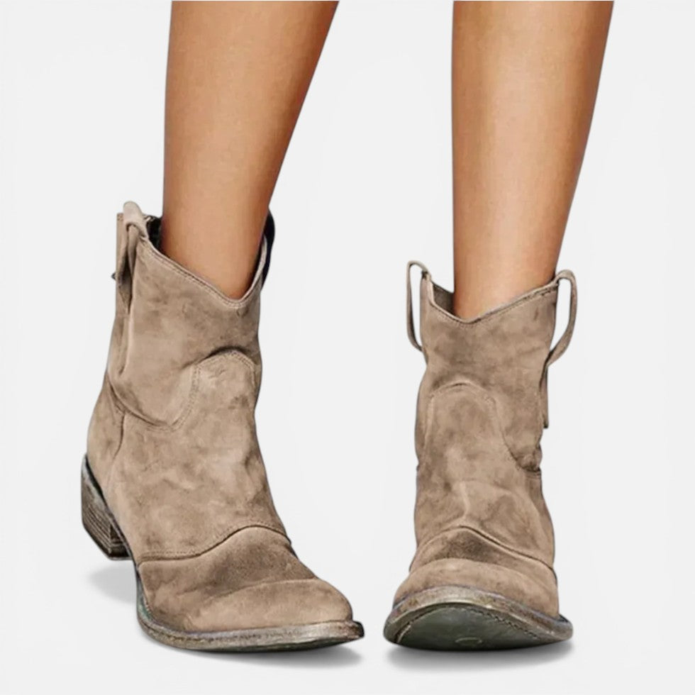 Orthopedic Ankle Boots Low Heel Slip On