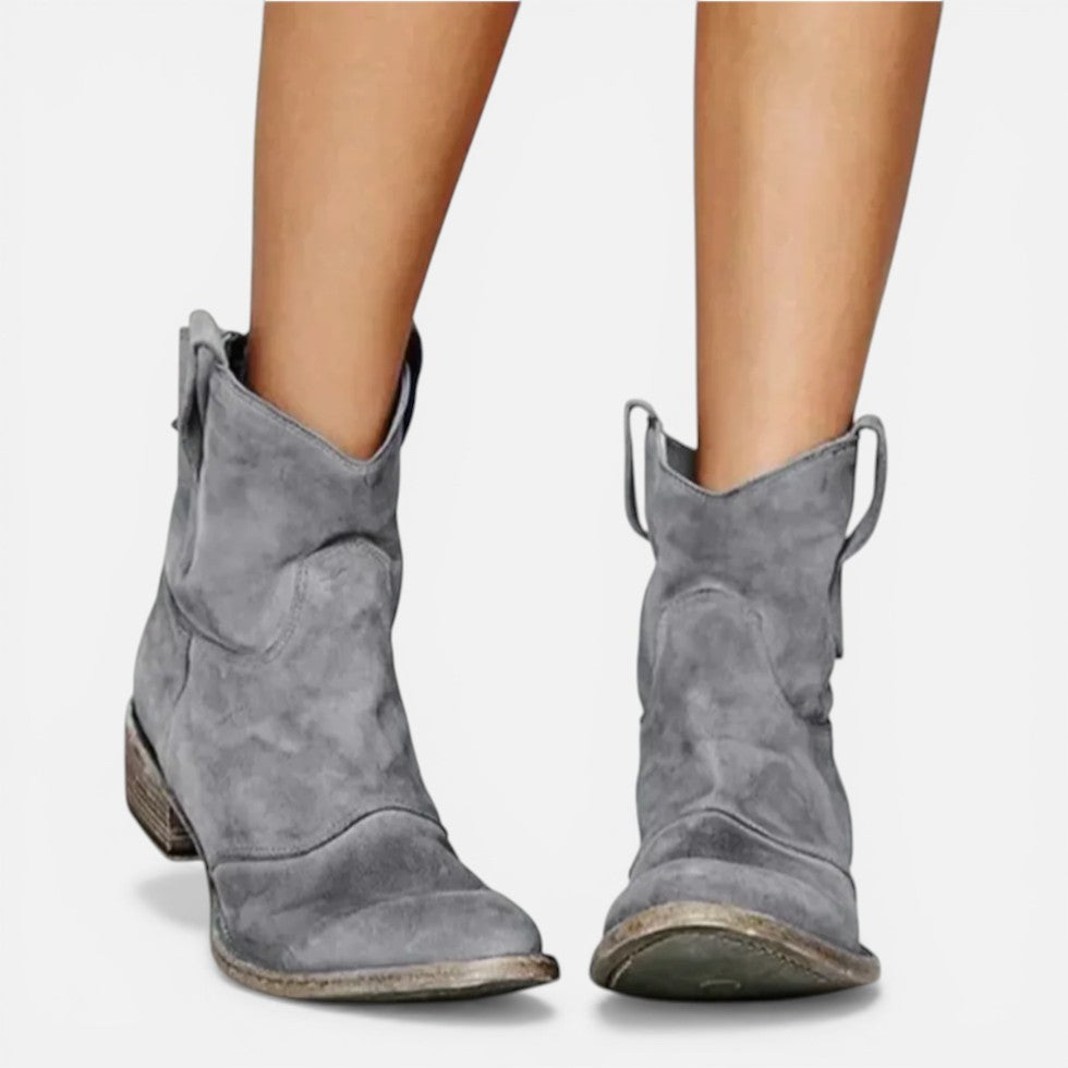 Orthopedic Ankle Boots Low Heel Slip On