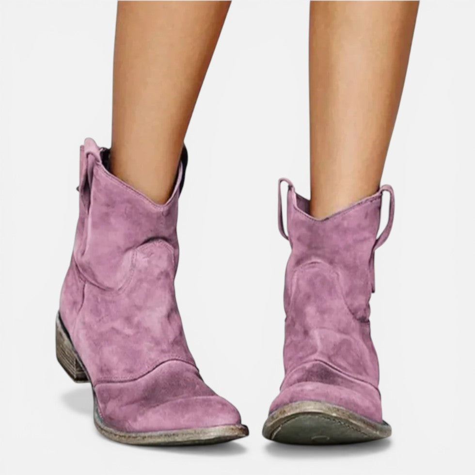 Orthopedic Ankle Boots Low Heel Slip On