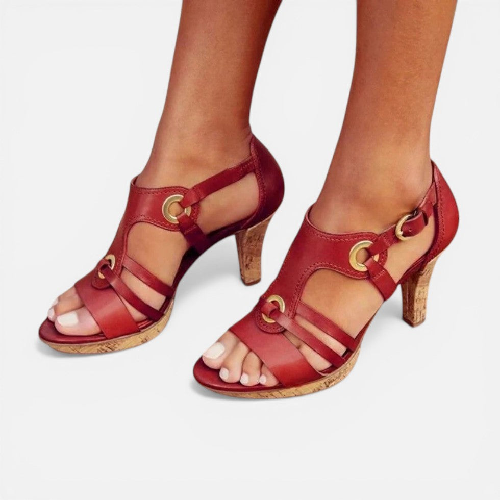 Orthopedic Strappy Open Toe Block Heel Sandals