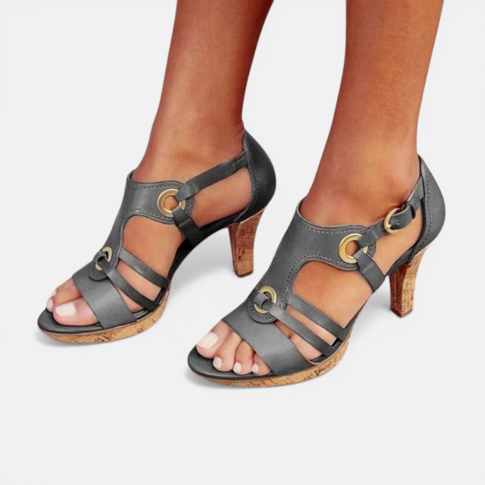 Orthopedic Strappy Open Toe Block Heel Sandals