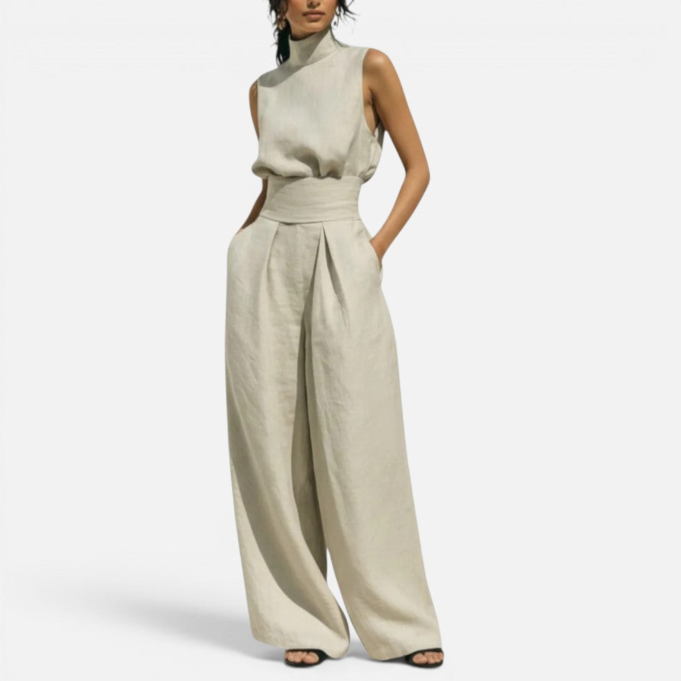Sleeveless Wide Leg Jumpsuit