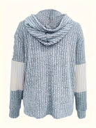 Cecilia | Textured Colour-Block Hooded Jacket 2