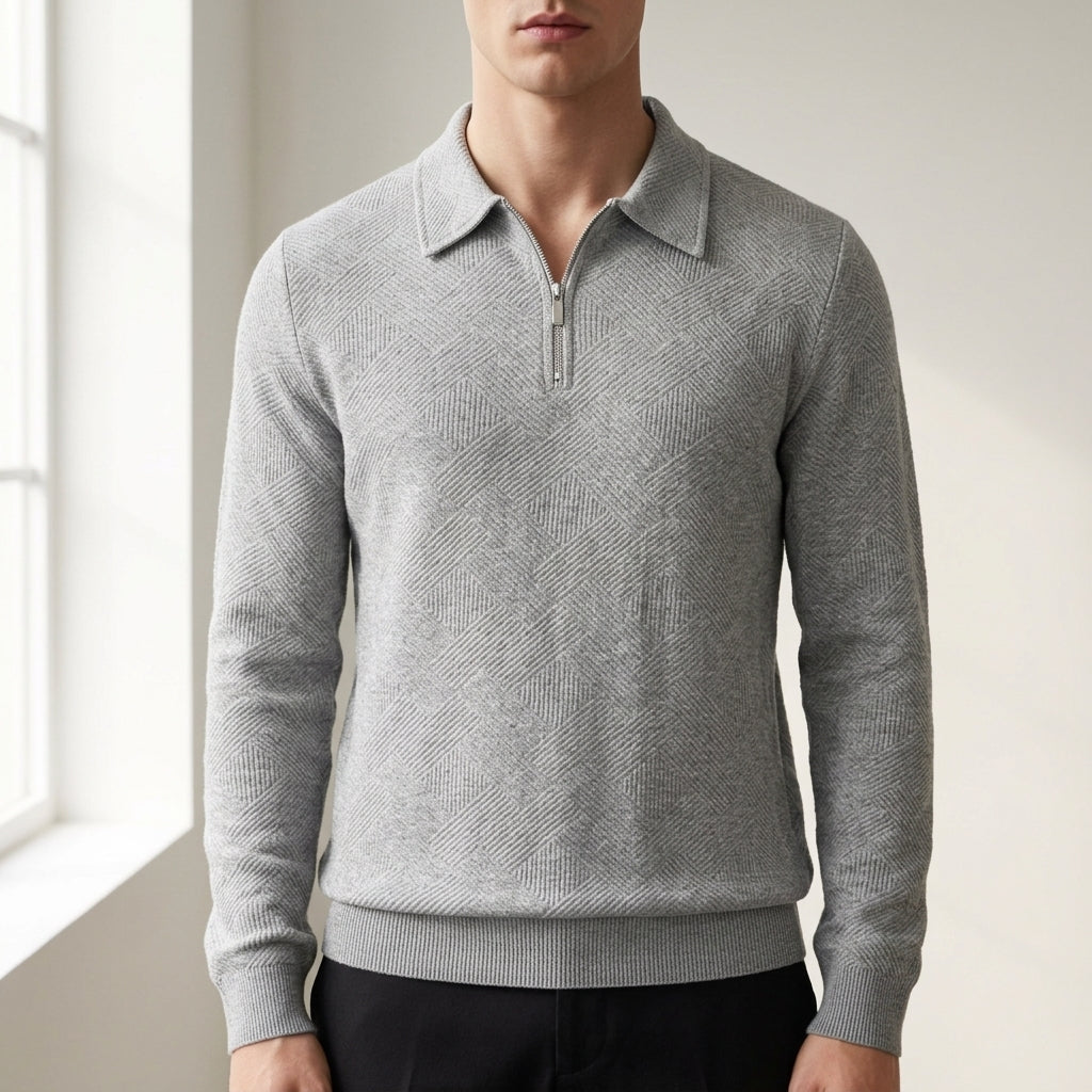 Ceret Textured Quarter-Zip Sweatshirt 1