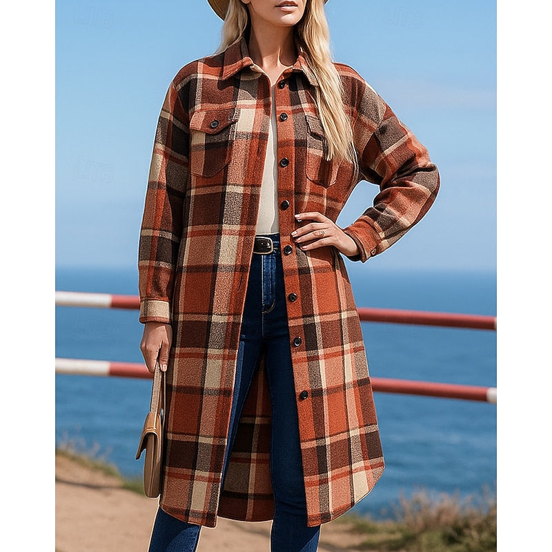 Juniper | Longline Checked Coat 3