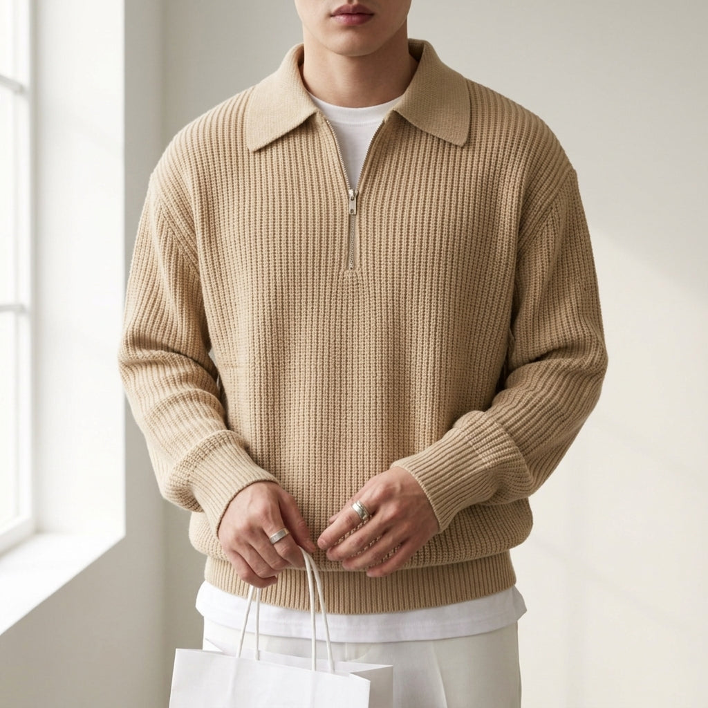 Urbino Quarter Zip Polo Sweater 1
